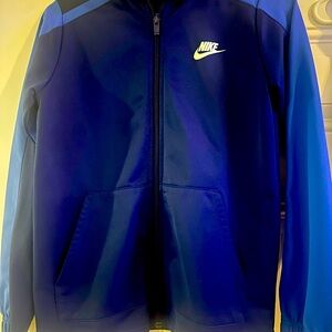 Nike Boys Blue Zip-Up Jacket with Nike logo on the back Large